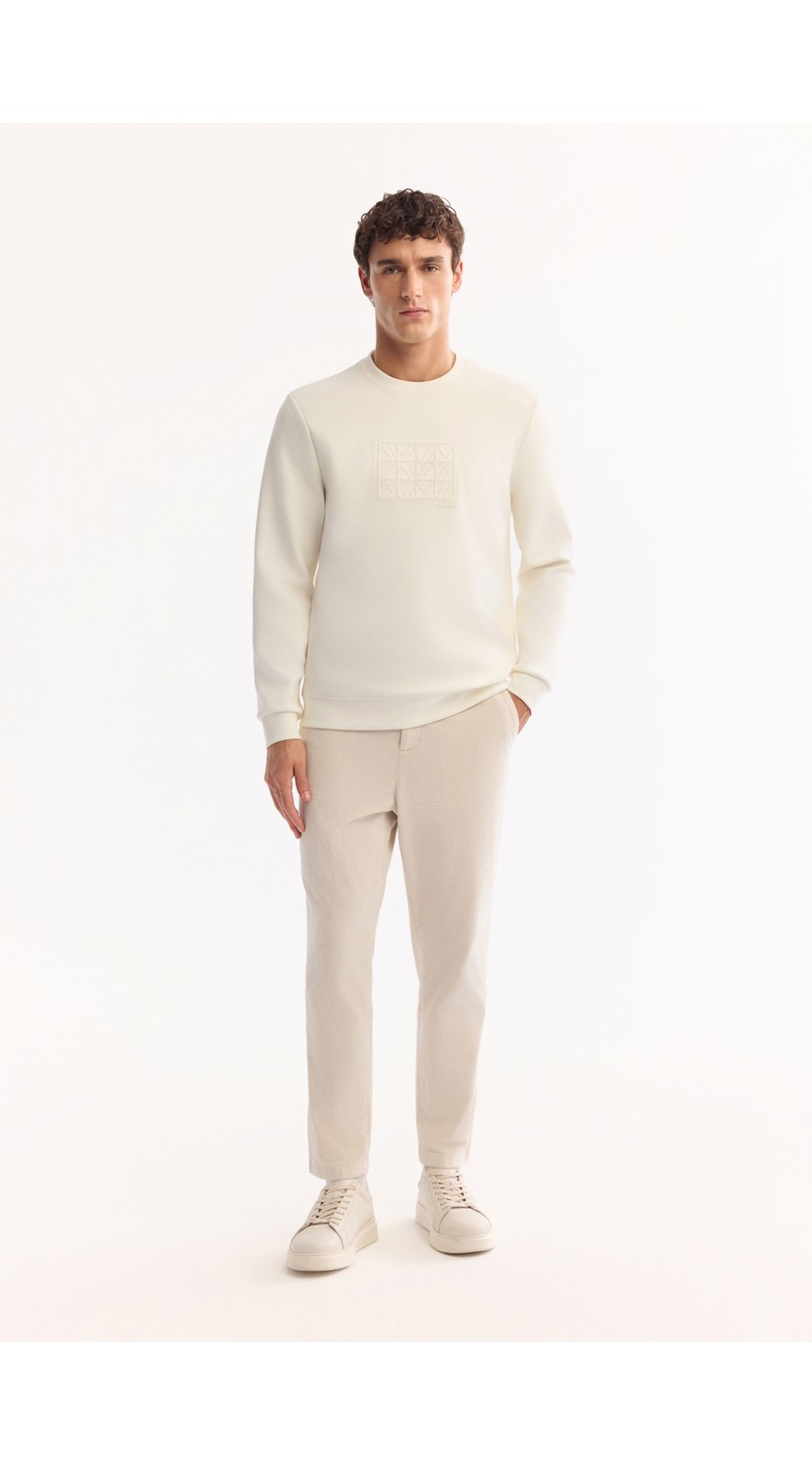 AVVA Erkek Vizon Bisiklet Yaka Pamuklu Bi-Stretch Baskılı Regular Fit Sweatshirt A52Y1289 görsel 6