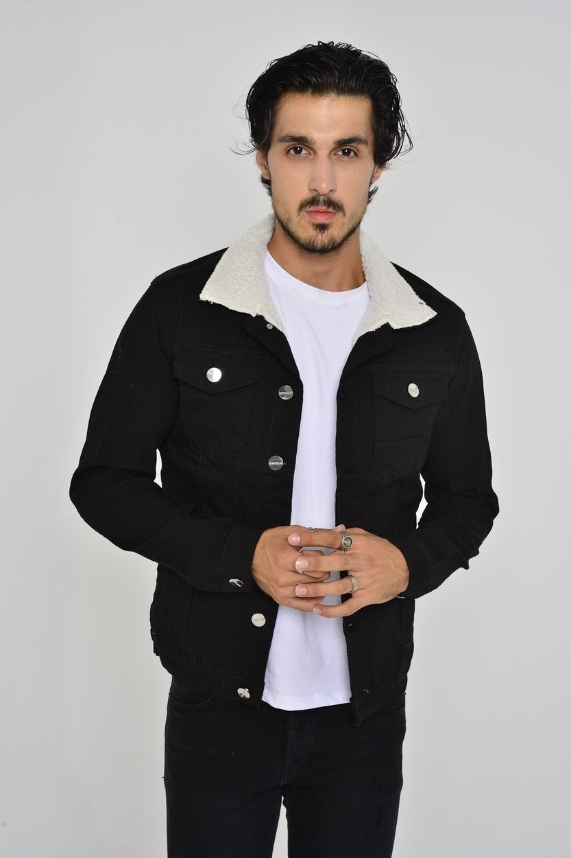 Comstarmoda Erkek Içi Kürklü Kot Ceket görsel 6