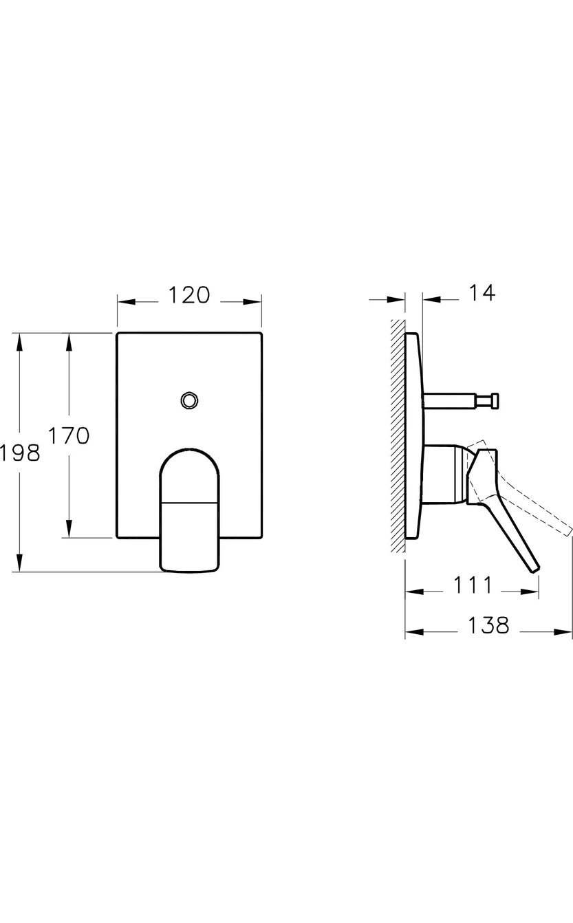 Resim VitrA Memorıa A42284 Ankastre Banyo Bataryası(Sıva Üstü Grubu)Krom 