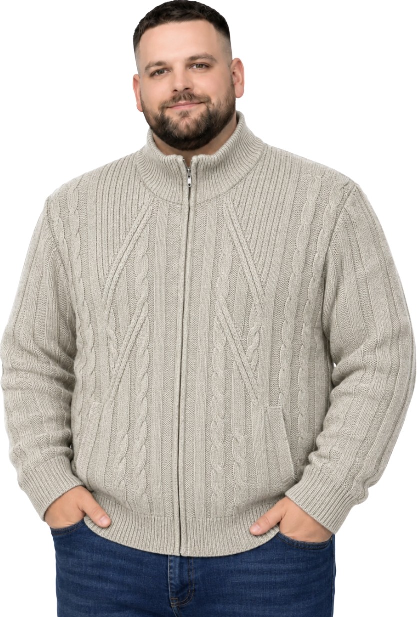 Battal Moda Erkek Büyük Beden Lacivert Hattush Örgülü Cepli Ceket 3xl-4xl-5xl-6xl