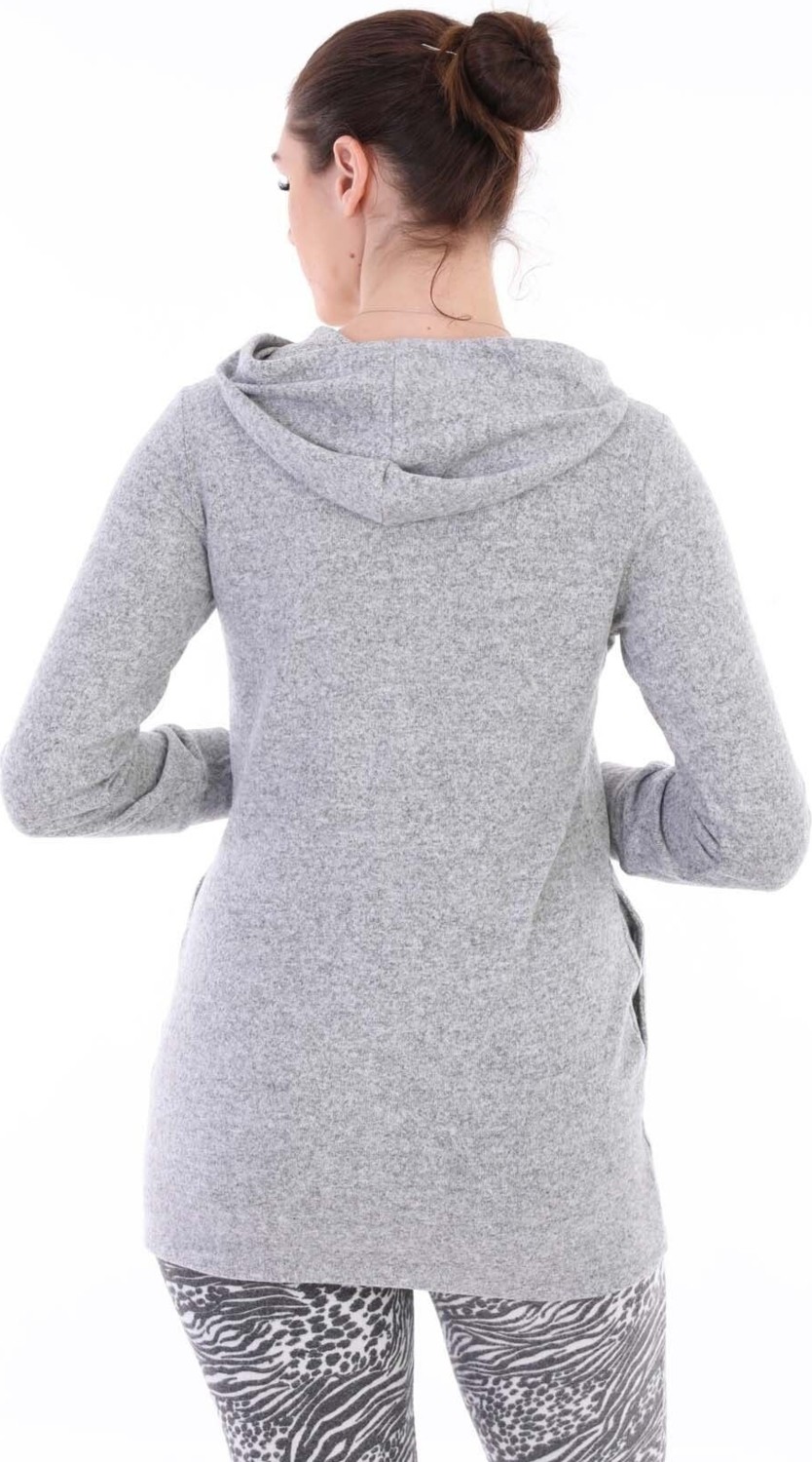 Meghan L.A Hamile Esnek Yumoş Kumaş Kapşonlu Sweatshirt görsel 4