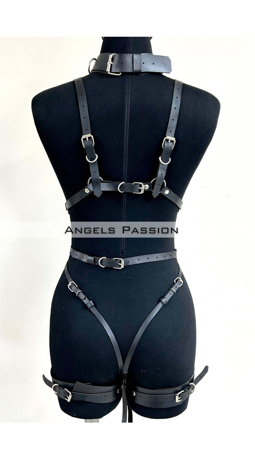 Beruflic Tasma ve Zincir Detaylı Şık Deri Harness, Deri Fantezi Giyim- BRF1225 görsel 5