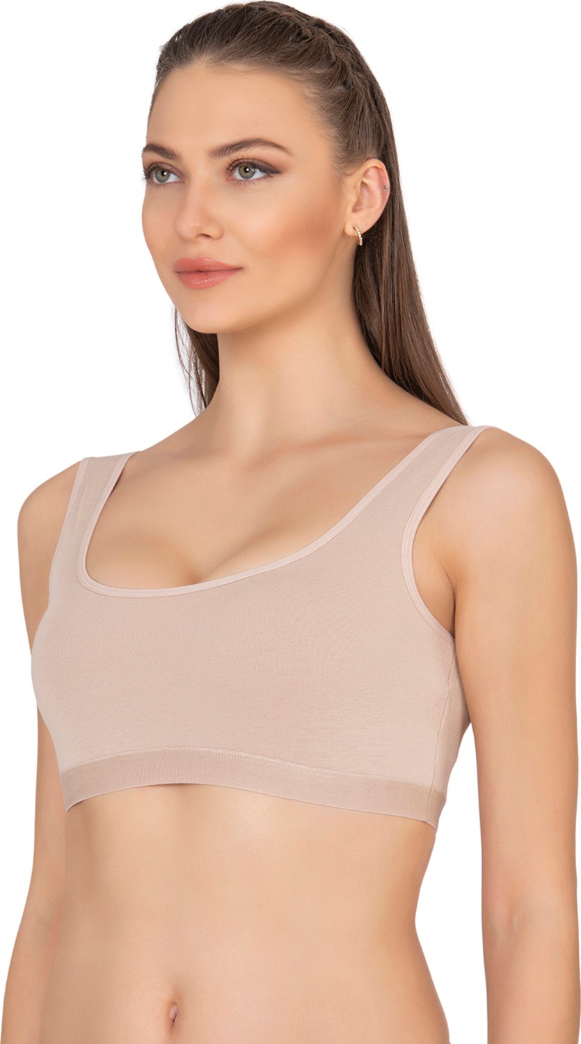 Özkan Underwear Özkan 27407 Kadın Pamuklu Likralı Çıkarılabilir Pedli Balensiz Süprem Kumaş Rahat Kalın Askılı Sütyen Büstiyer görsel 8