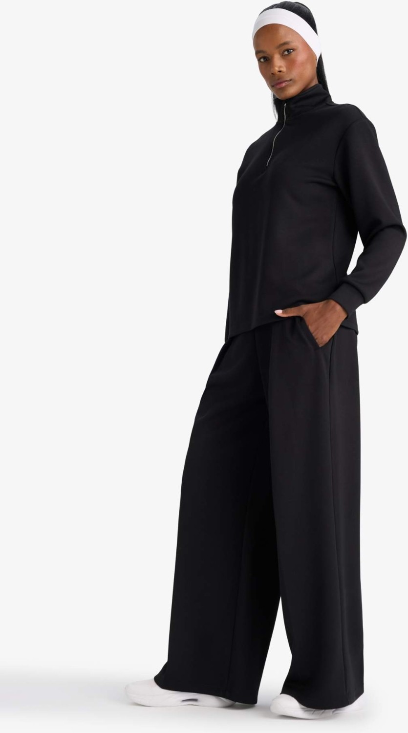 DeFacto Ultra Yumuşak Wide Leg Geniş Paça Standart Boy Modal Eşofman Alt F8429AX26SP görsel 3