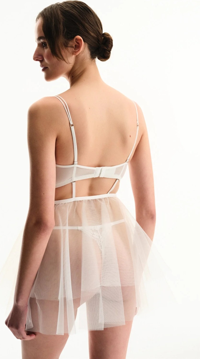 Penti Kırık Beyaz Çıkarılabilir Etekli Babydoll görsel 3