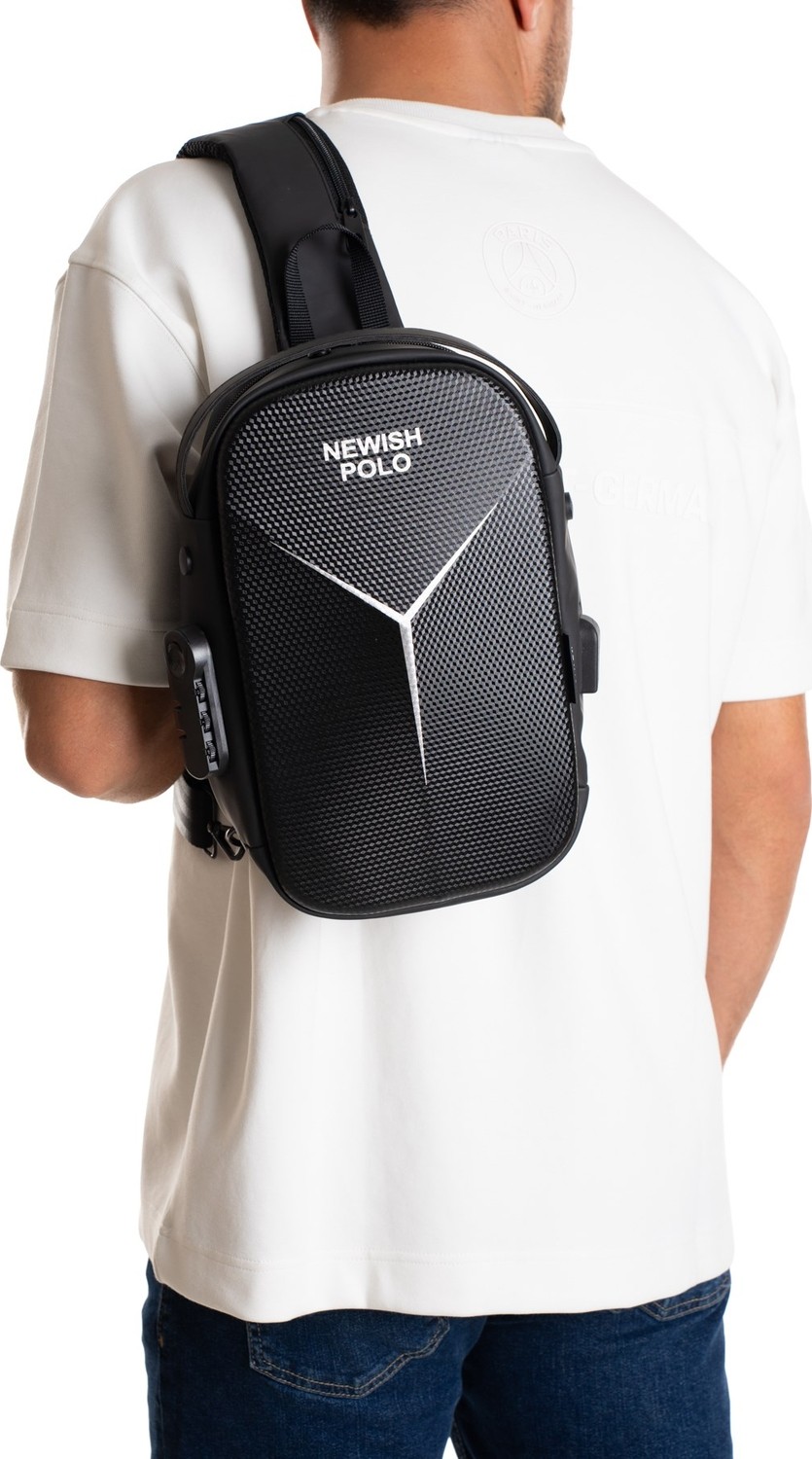 Newish Erkek Şifreli Kilitli Su Geçirmez Sling Bag 404 Çapraz Omuz ve Sırt Çantası - NEW404 görsel 6