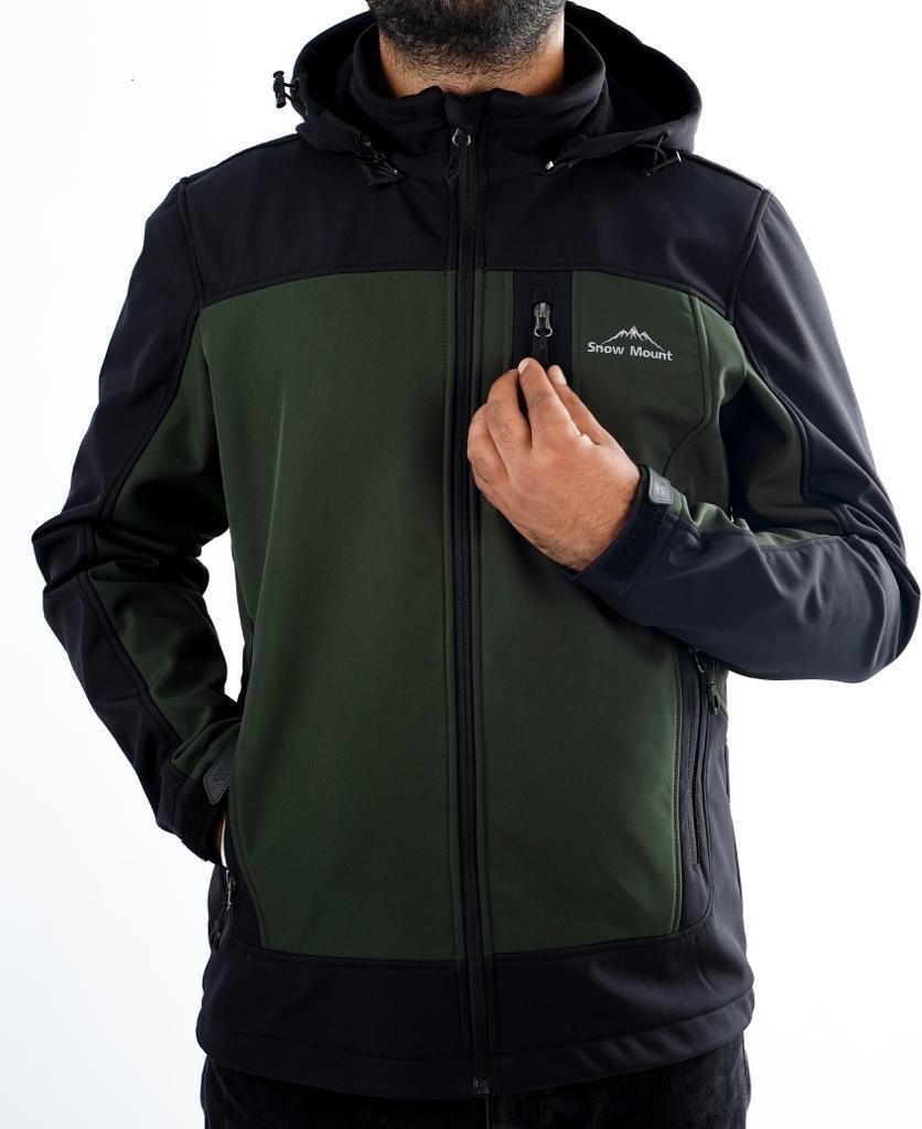 Snowmount Siyah Haki Trail Softshell Su İtici Rüzgar Geçirmez Mont Ceket görsel 4