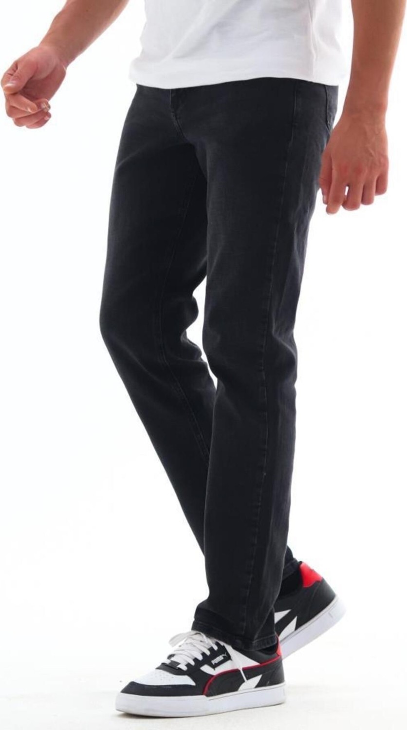 Hlt Jeans Erkek Antrasit Füme Fit Boru Paça Esnek Likralı Denim Jeans Kot Pantolon Hlthe001936k