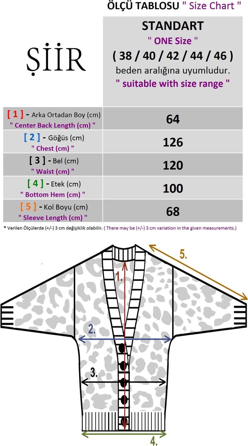 Şiir Parc Oversize Salaş Yumuşak Dokulu Leopar Desenli Triko Kadın Hırka & Ceket - Bej görsel 2