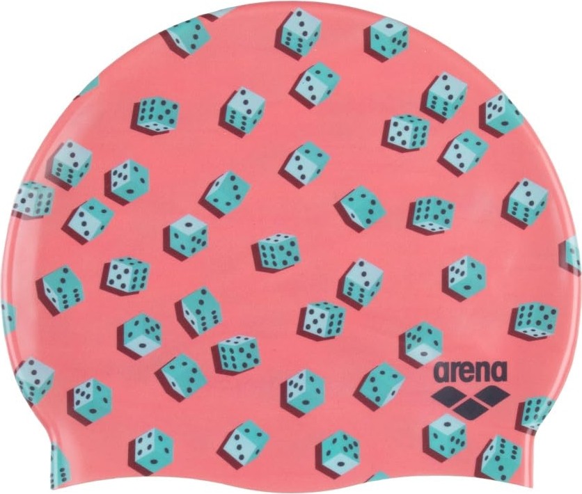 Aesco Arena Hd Üniseks Elastik Silikon Yüzme Bonesi, Yetişkinler Için, Eğitim, Su Sporları, Fitness, Yüzme Ekipmanları Aksesuarları, Klor Koruması, Saçlar Için Havuz Şapkası, Dices, Tek Beden