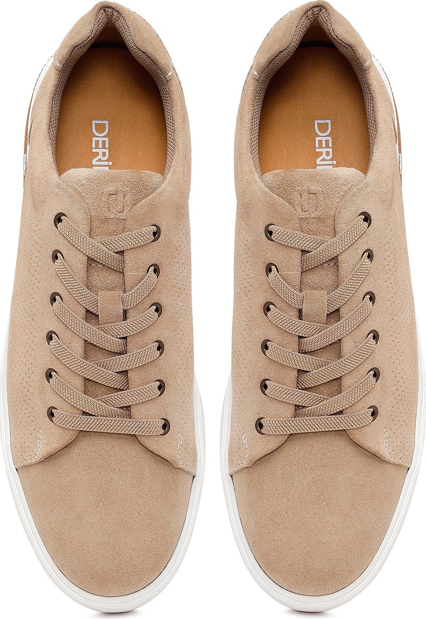 Derimod Erkek Bej Bağcıklı Süet Deri Sneaker 26SFD680810 görsel 4