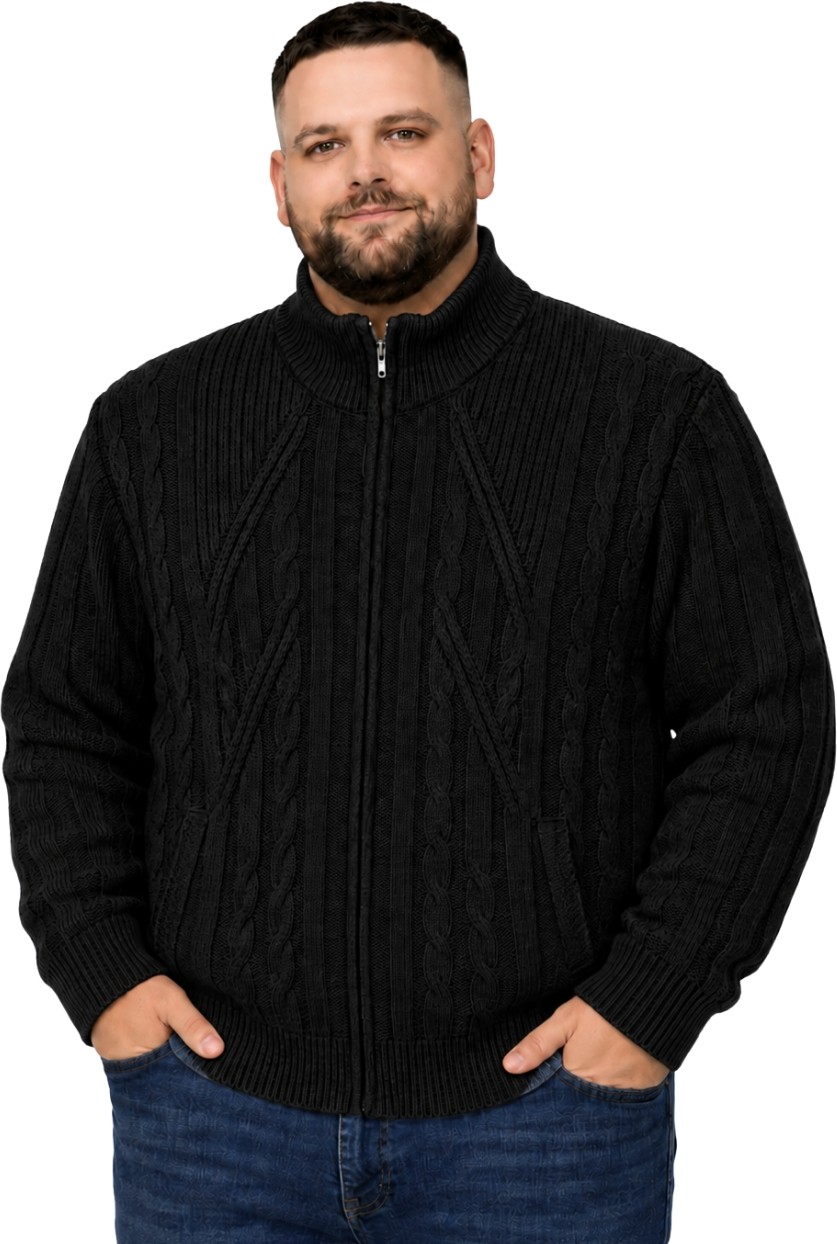 Battal Moda Erkek Büyük Beden Lacivert Hattush Örgülü Cepli Ceket 3xl-4xl-5xl-6xl görsel 7
