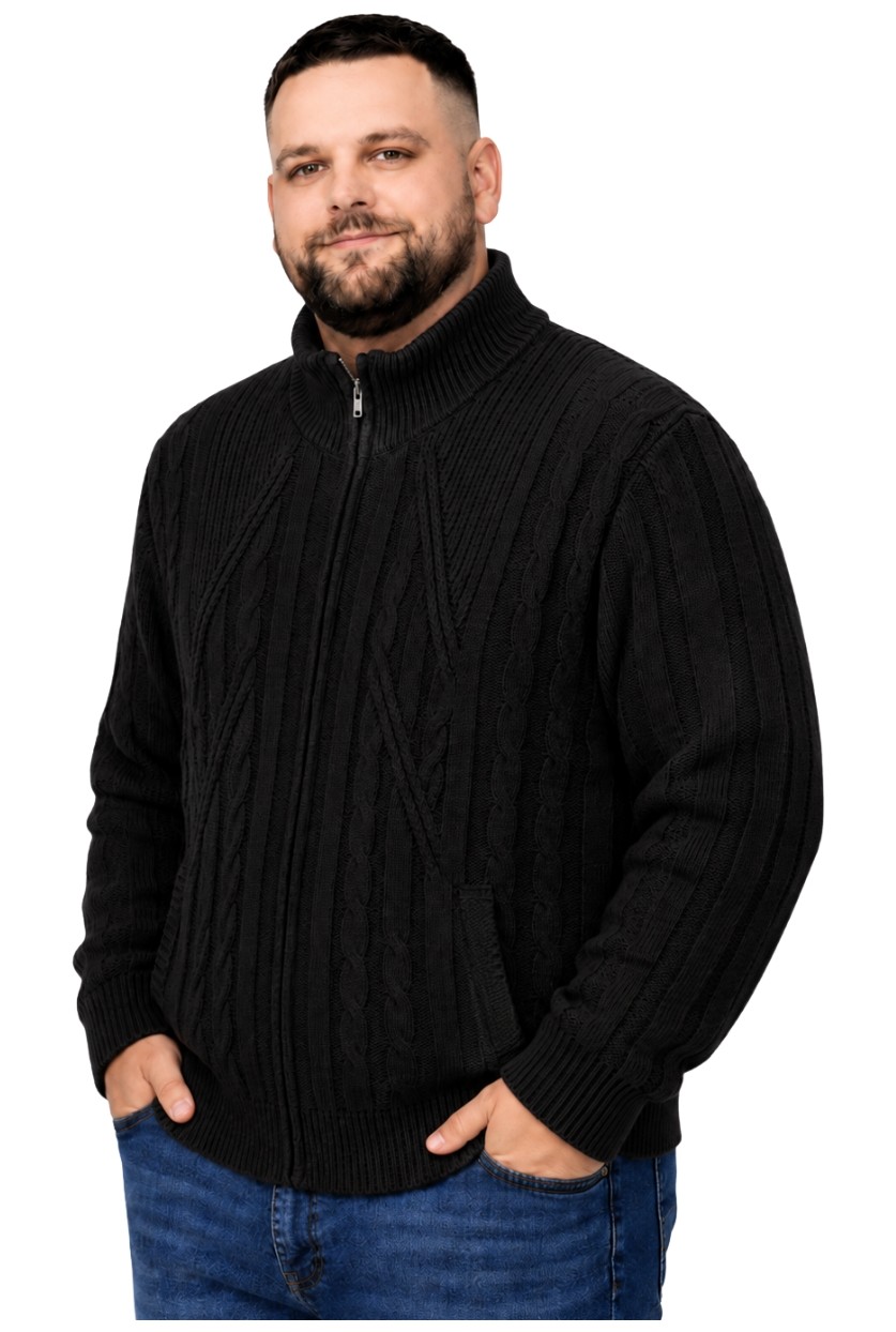 Battal Moda Erkek Büyük Beden Lacivert Hattush Örgülü Cepli Ceket 3xl-4xl-5xl-6xl görsel 8