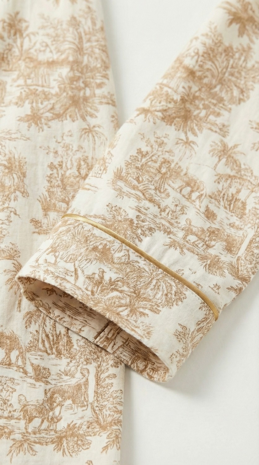 Minteks After Bath Toile Jungle Kadın Pijama Takımı görsel 5