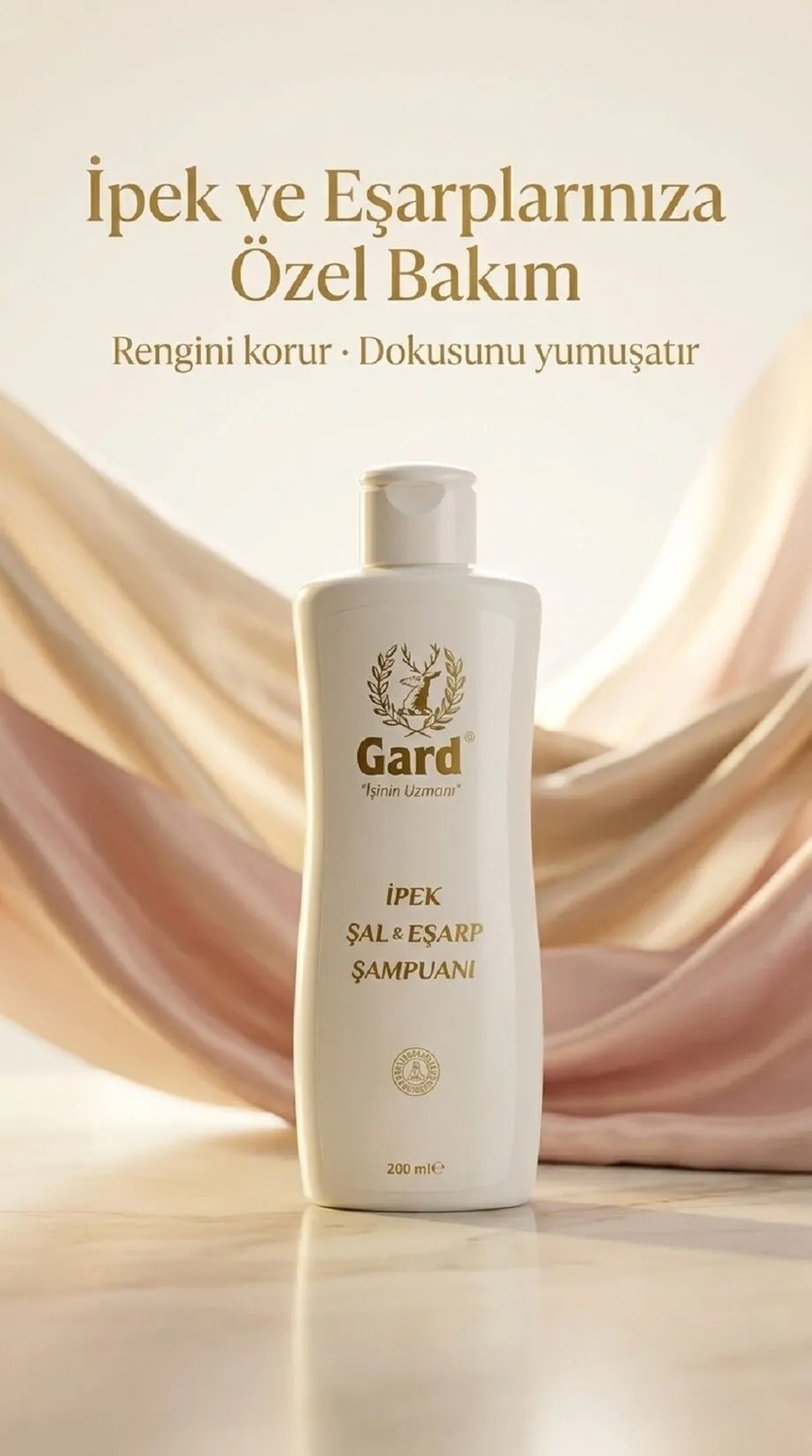 Gard İpek Şal & Eşarp Şampuanı 200 ml Kadınlar İçin Narin Dokulu Temizlik Ürünü görsel 3