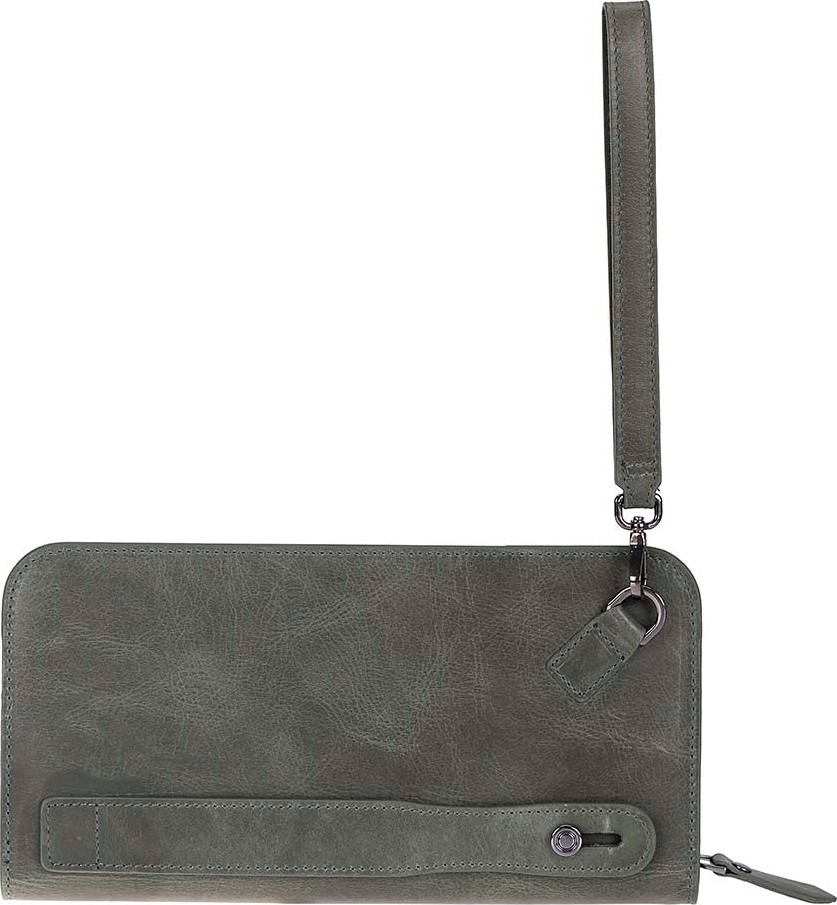BloominBag Faron Forest Green Telefon Bölmeli Hakiki Deri Unisex Clutch Çanta görsel 5