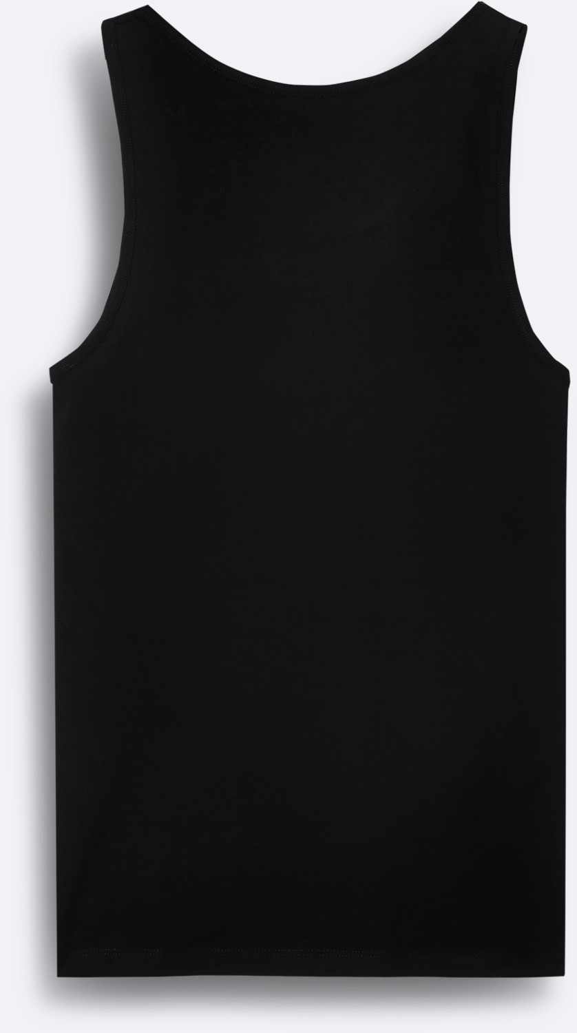 AVVA Erkek Siyah Pamuklu Basic Regular Fit Atlet B009540 görsel 4