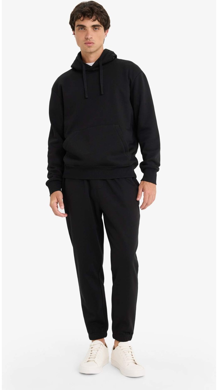 DeFacto Regular Fit Kapüşonlu İçi Yumuşak Tüylü Kanguru Cepli Basic Düz Sweatshirt X8283AZ25AU görsel 2