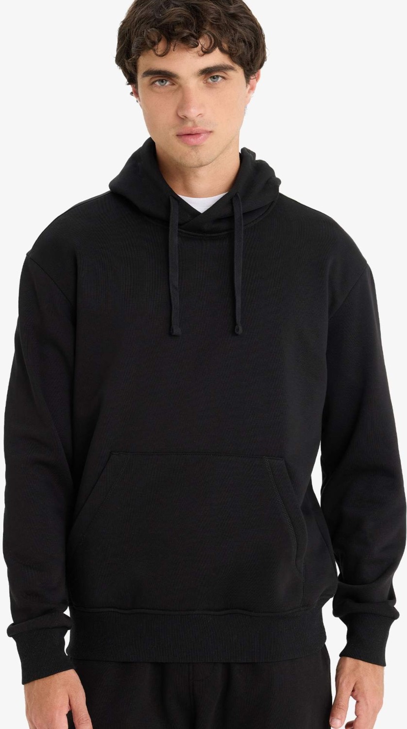 DeFacto Regular Fit Kapüşonlu İçi Yumuşak Tüylü Kanguru Cepli Basic Düz Sweatshirt X8283AZ25AU görsel 8