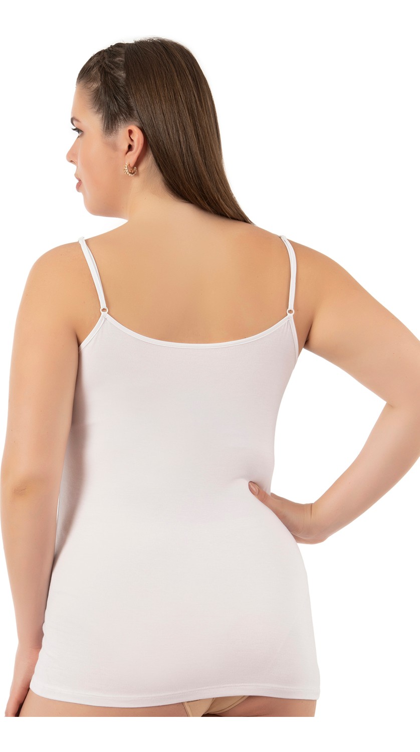 Özkan Underwear Özkan 25923 6'lı Paket Kadın Viskon Ip Askılı Biyeli Yumuşak Karışık Renk Ince Askılı Büyük Geniş Beden Atlet görsel 8