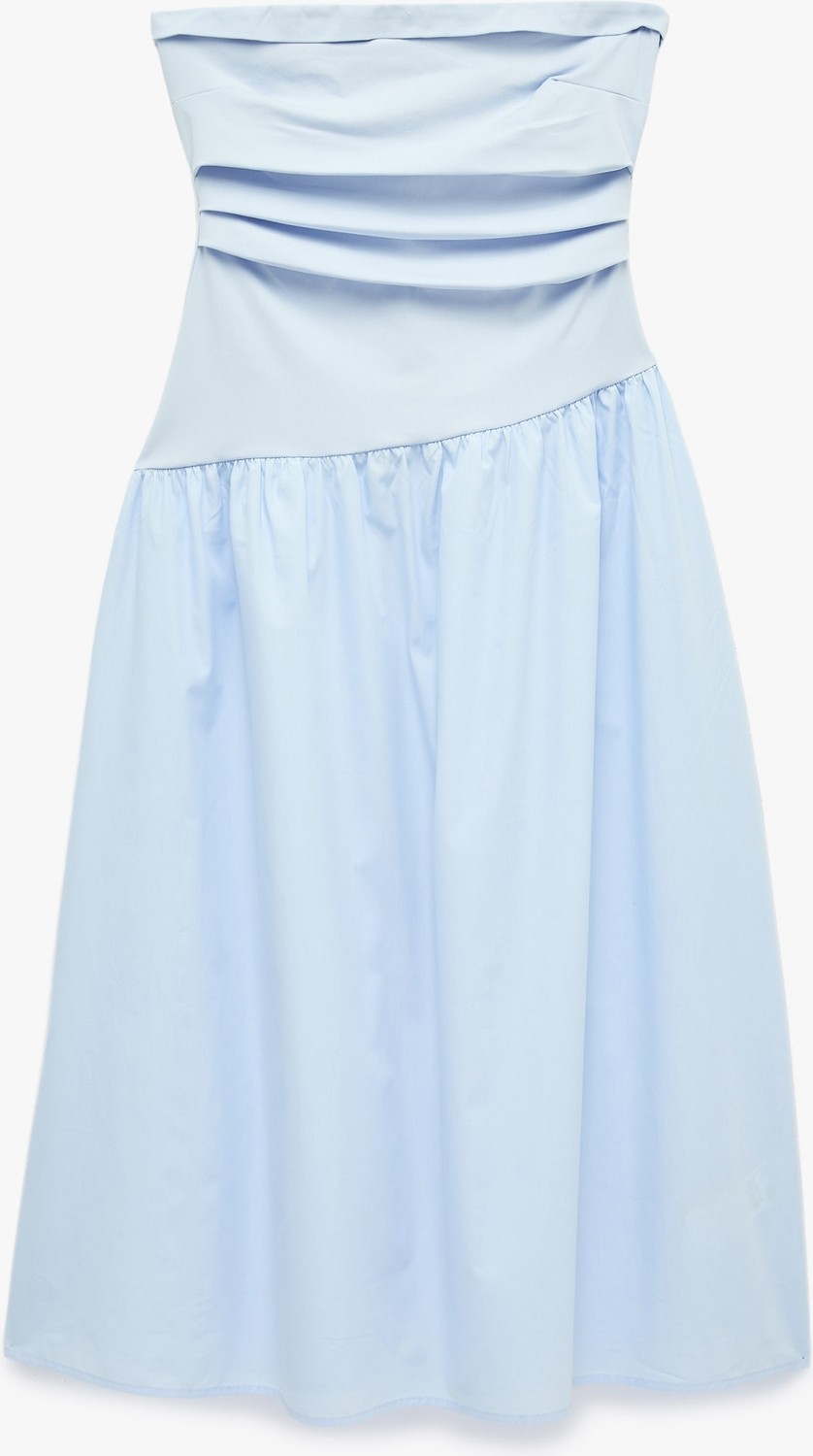 Koton x Sibil Çetinkaya - Drape Detaylı Straplez Midi Elbise