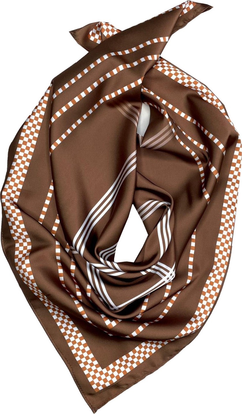 Bolder Nil Scarf Brown/ecru 70*70 cm Fular Eşarp görsel 2