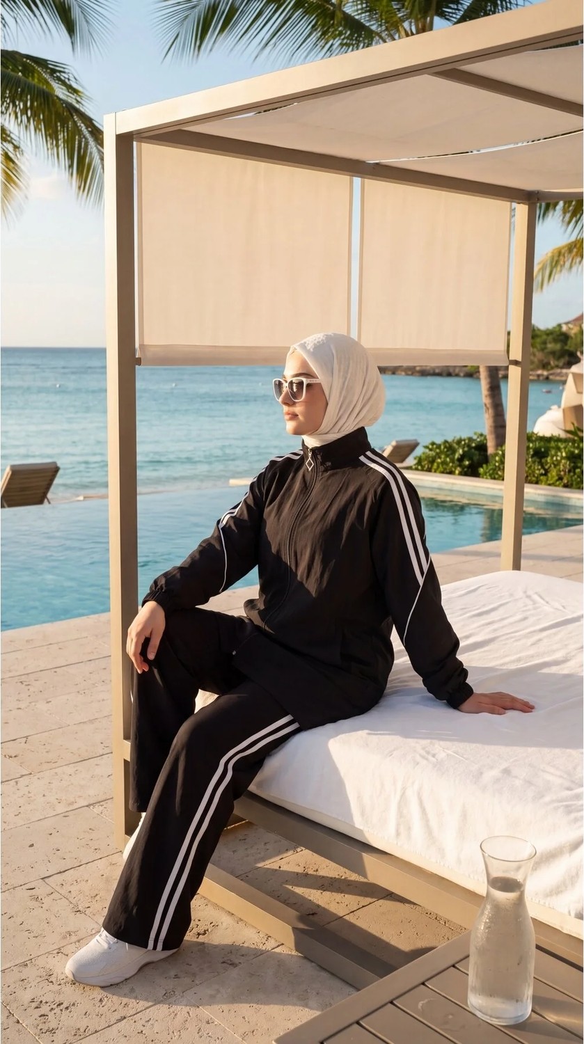 MİMİ LUXURY WEAR Kadın Şık Spor Eşofman Takımı Fermuarlı & Alt Üst Takım 3005