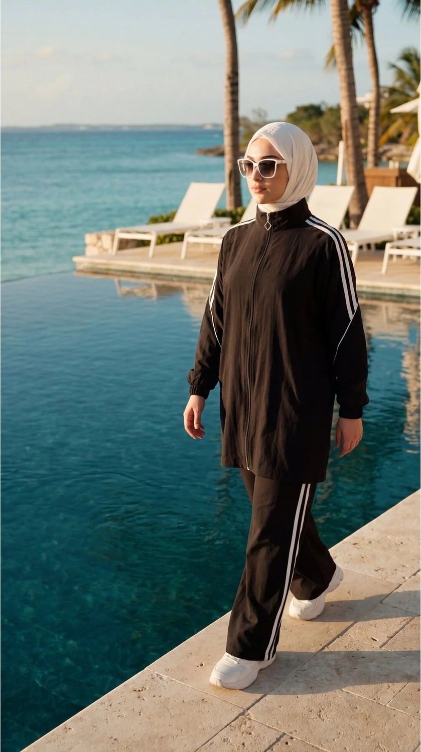MİMİ LUXURY WEAR Kadın Şık Spor Eşofman Takımı Fermuarlı & Alt Üst Takım 3005 görsel 2