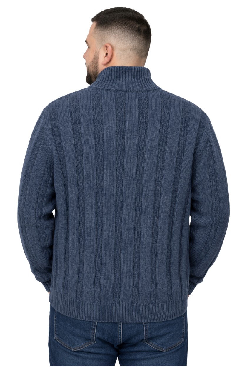 Battal Moda Erkek Büyük Beden Lacivert Hattush Örgülü Cepli Ceket 3xl-4xl-5xl-6xl görsel 3