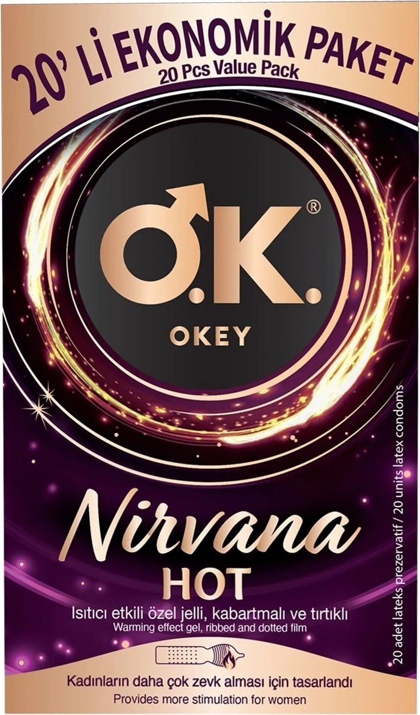 3Ecoswear Okey Nirvana Hot Çok Renkli Prezervatif %1 Elastan 20’li Cilt Dostu ve Konforlu Kullanım görsel 5
