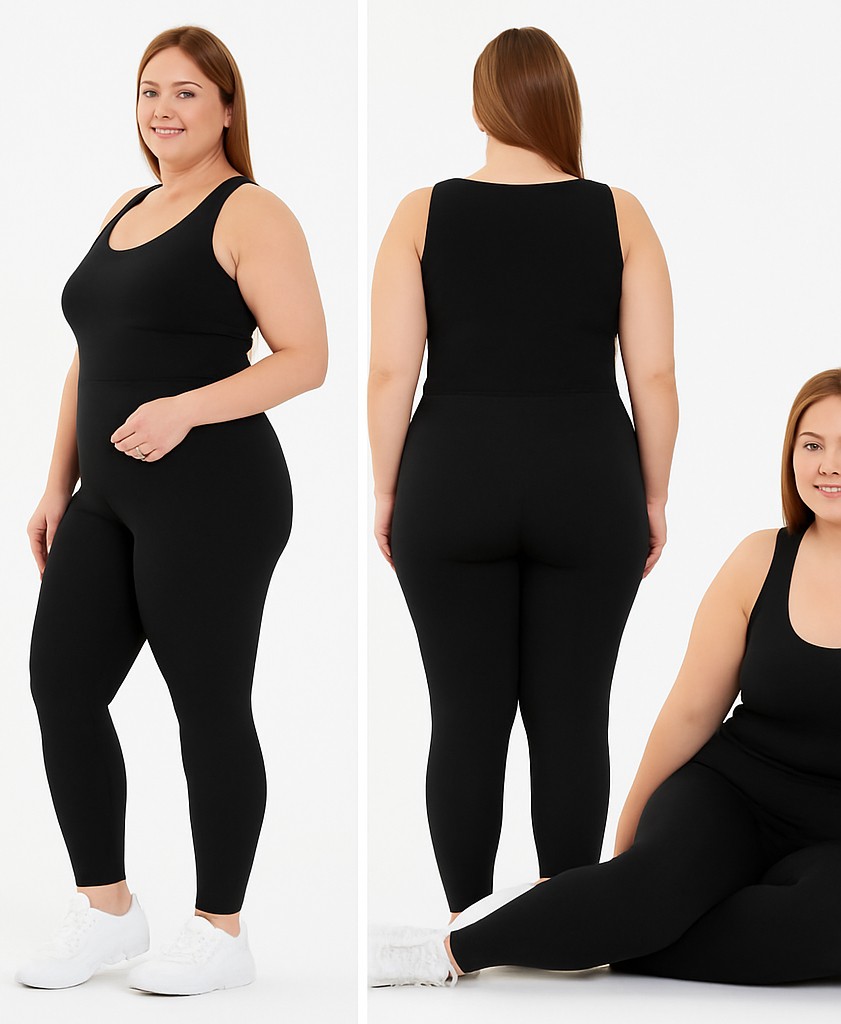 Şerice Kadın Büyük Beden Likralı Uzun Tayt ( 3XL - 4XL - 5XL ) görsel 5