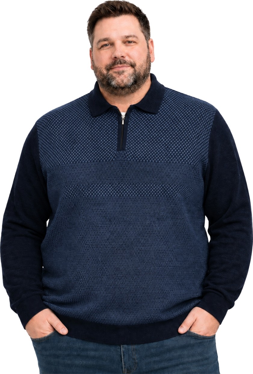Battal Moda Erkek Büyük Beden Bordo Atlas Polo Yaka Fermuarlı Triko Kazak 5xl-6xl-7xl-8xl