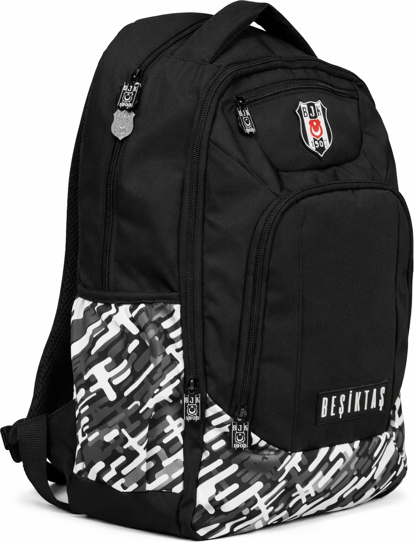 Beşiktaş Lisanslı Çok Bölmeli Sırt Çantası - Su Itici Kumaşlı Desenli Laptop Okul Çantası görsel 3