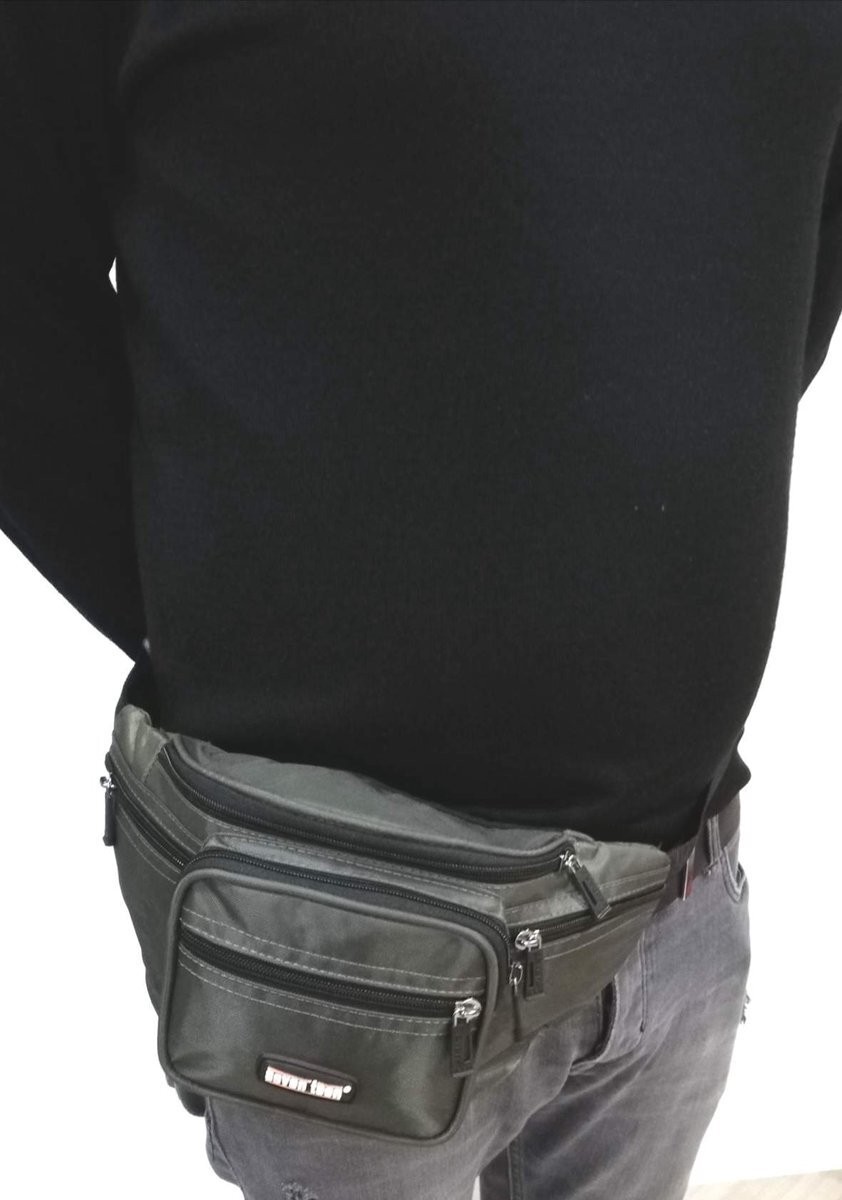 Seventeen Siyah Çok Gözlü Bel Çantası (3432) - 31cm x 14cm Ebat görsel 3