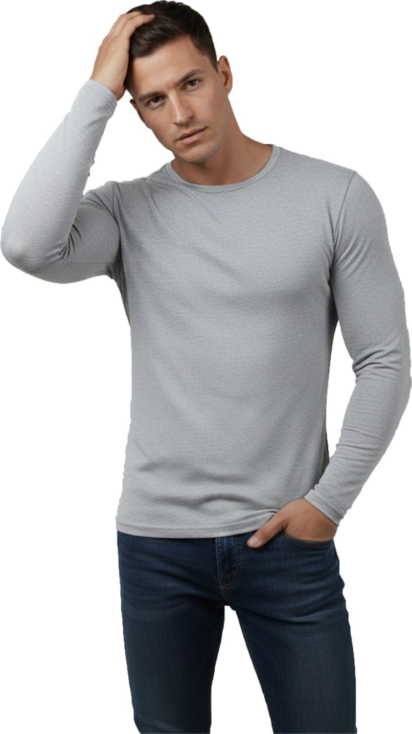 Deepsea Haki Dar Kalıp Likralı %90 Pamuk Erkek Sweatshirt, Vücuda Oturan İnce Penye Sweat 2300423
