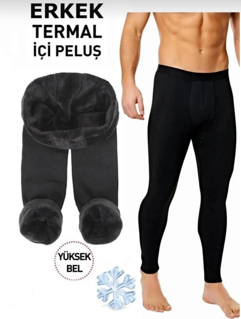 Ar&Be Erkek Içi Peluş Termal Tayt Kışlık Peluşlu Polarlı Likralı Polar Termal Içlik görsel 3