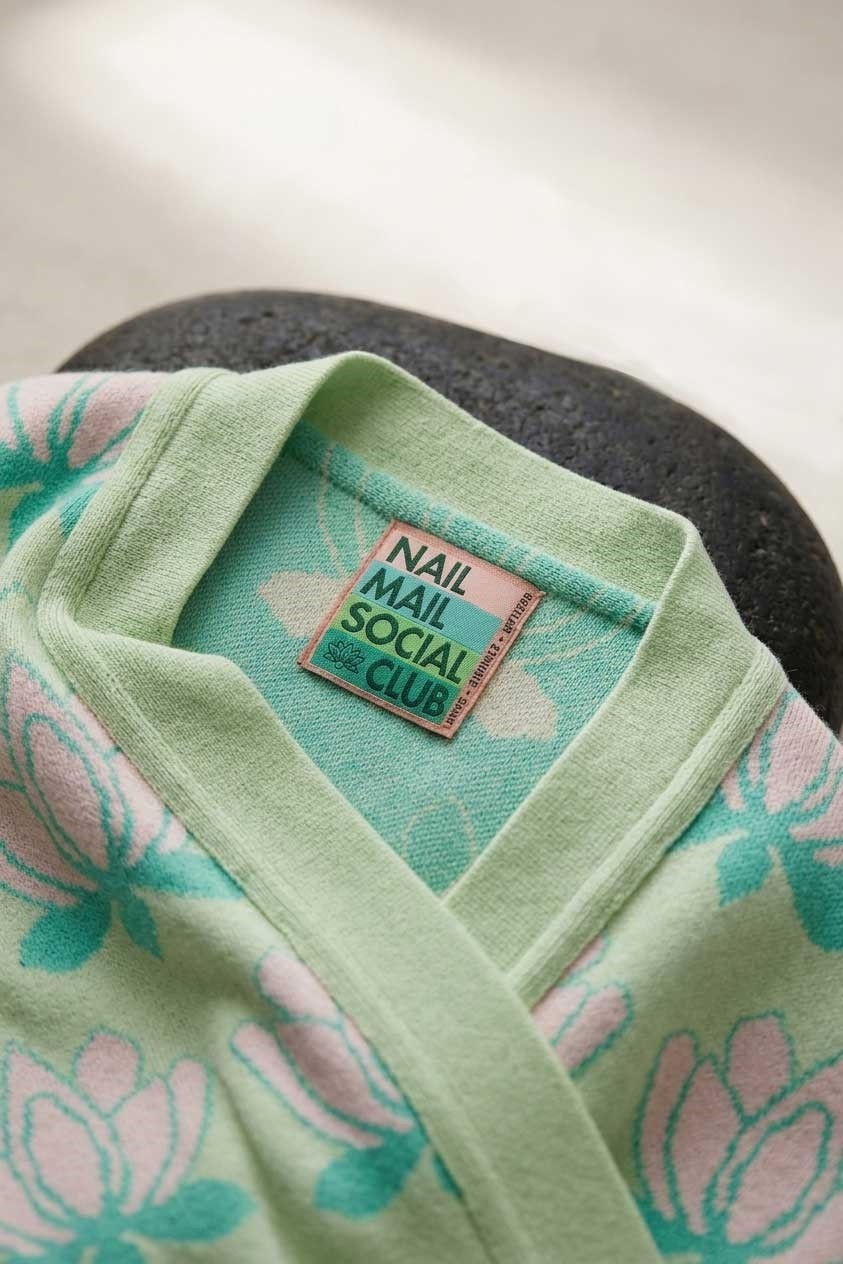 Peraluna Urban Lotus Kimono, Ince Yazlık Kadın Kimono - Mint Multi görsel 5