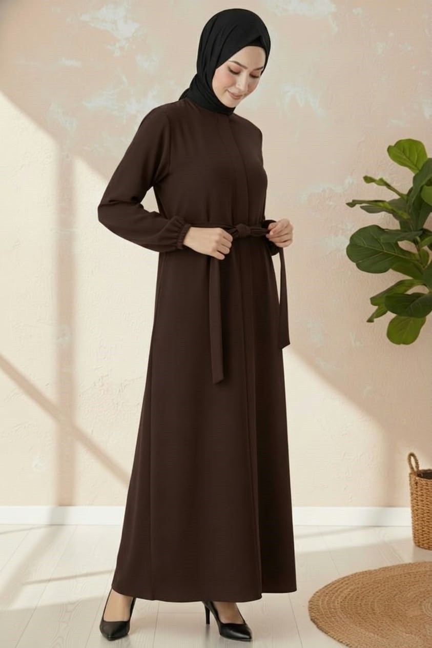 Mismoly Medine Ipeği Mevlana Kesim Cepli Kuşaklı Bol Ferace