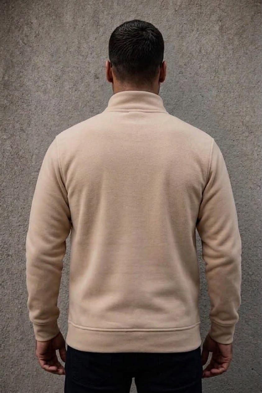 Oksit Ozo Erkek Göğüs Pelüş Detaylı Fermuarlı Cepli Mevsimlik Üç Iplik Sweat Ceket Polar görsel 8