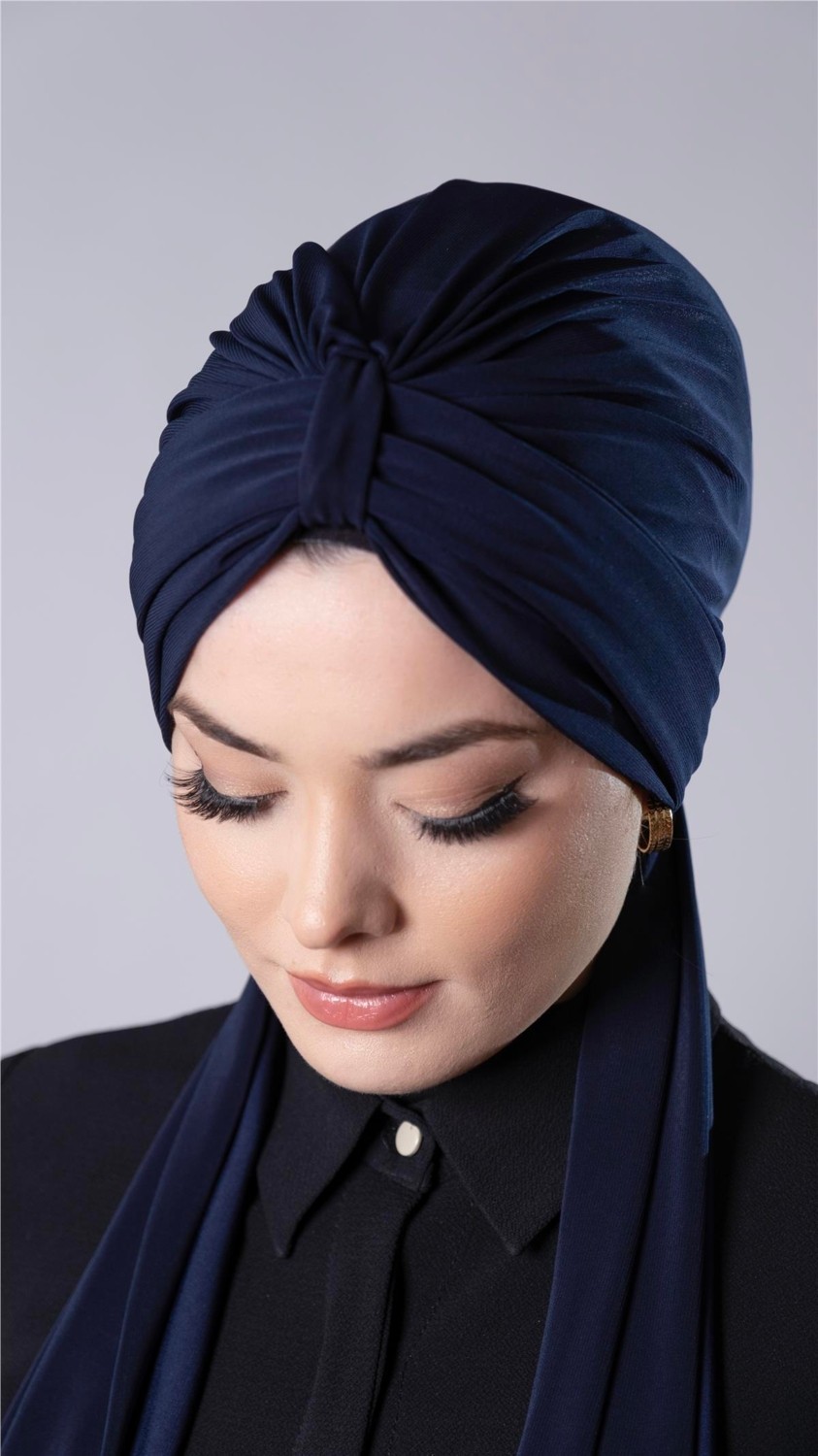 Hürrem Bone Antrasit Pratik Hazır Geçmeli Tesettür Bone Sandy Kumaş Atkılı 2204_25 görsel 2