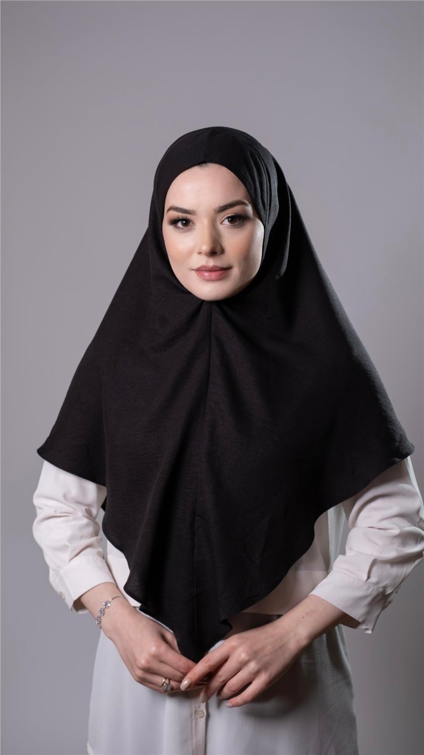 Hürrem Bone Taba Pratik Hazır Geçmeli Tesettür Eşarp Pamuk Caz Kumaş Düz Hijab 2306_33
