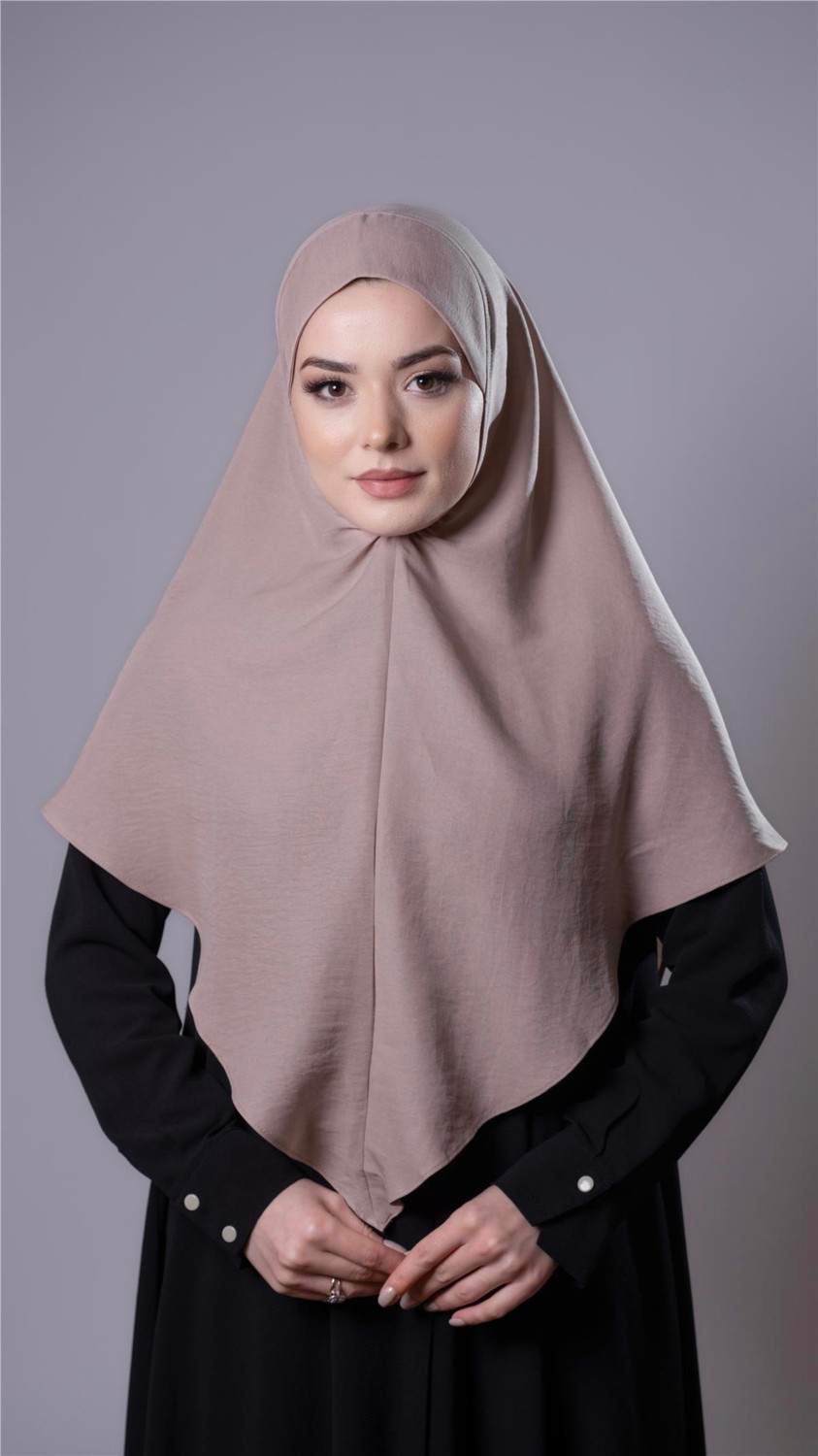 Hürrem Bone Taba Pratik Hazır Geçmeli Tesettür Eşarp Pamuk Caz Kumaş Düz Hijab 2306_33