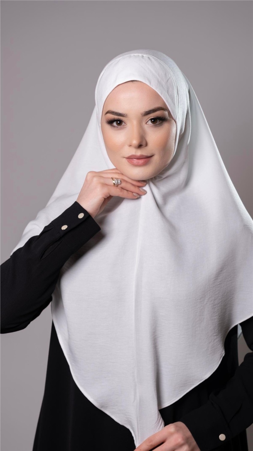 Hürrem Bone Taba Pratik Hazır Geçmeli Tesettür Eşarp Pamuk Caz Kumaş Düz Hijab 2306_33 görsel 5