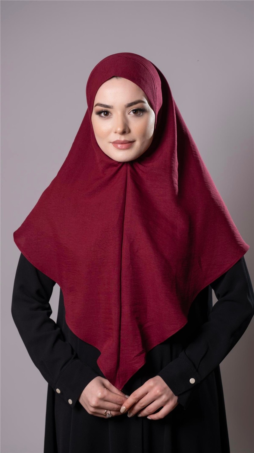 Hürrem Bone Taba Pratik Hazır Geçmeli Tesettür Eşarp Pamuk Caz Kumaş Düz Hijab 2306_33