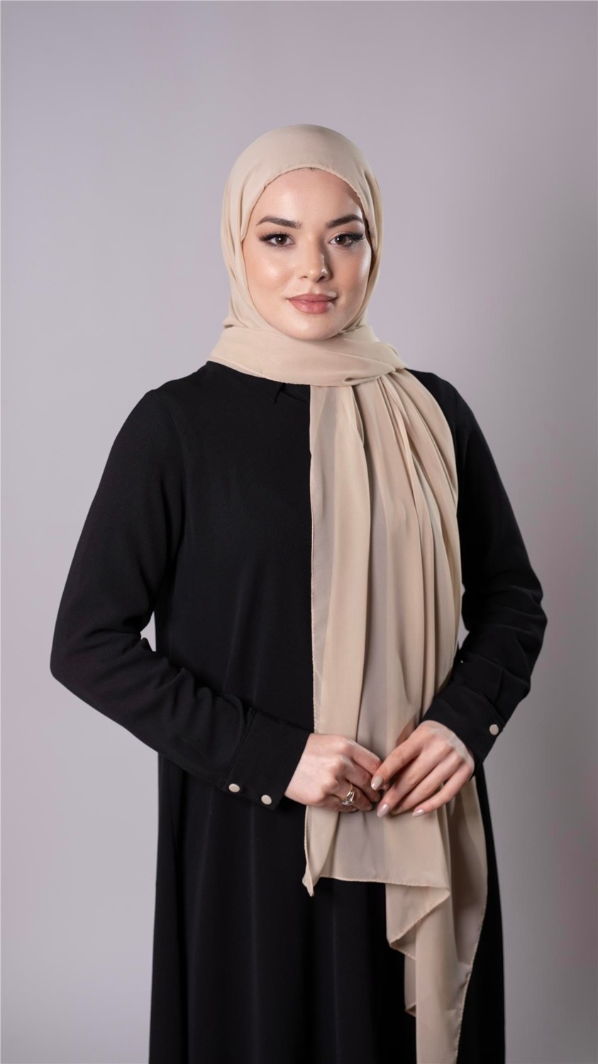 Hürrem Bone Lacivert Pratik Hazır Geçmeli Şal Şifon Kumaş Bone 3009_02 görsel 7