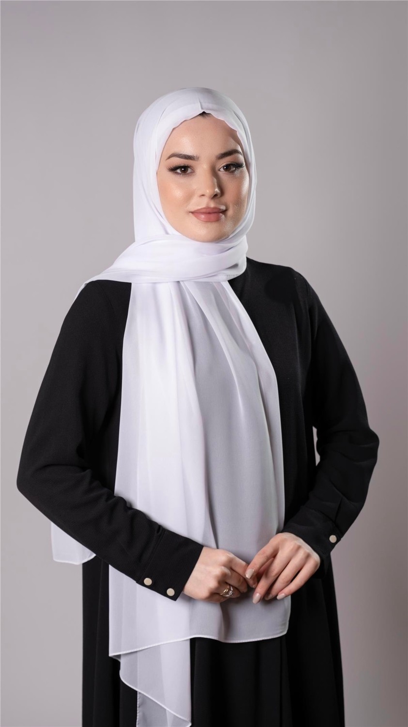 Hürrem Bone Lacivert Pratik Hazır Geçmeli Şal Şifon Kumaş Bone 3009_02