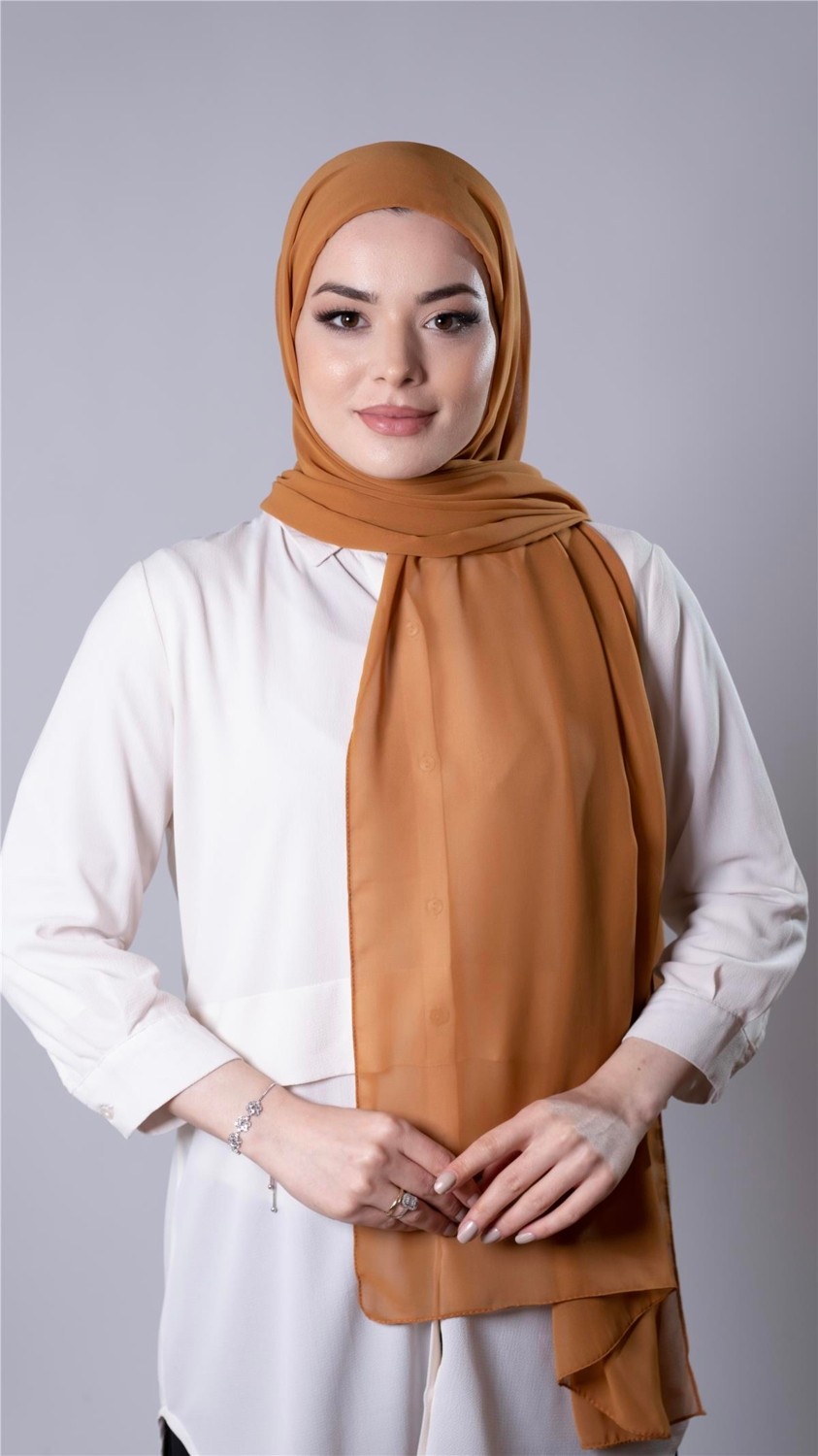 Hürrem Bone Lacivert Pratik Hazır Geçmeli Şal Şifon Kumaş Bone 3009_02