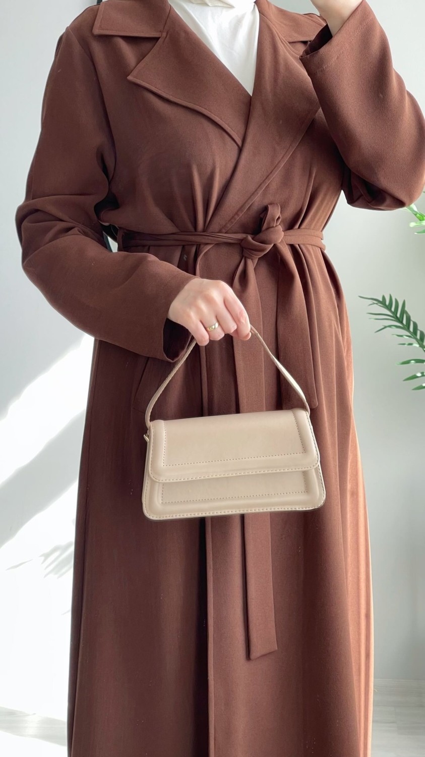 Wedof Design Kuşaklı Uzun Kap Trench Tunik görsel 4