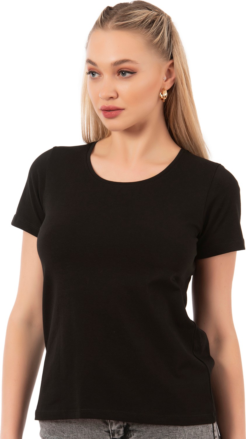 Özkan Underwear Özkan 25284 Kadın Pamuklu Kısa Kollu Bisiklet Yaka Esnek Rahat Fanila T-Shirt görsel 7