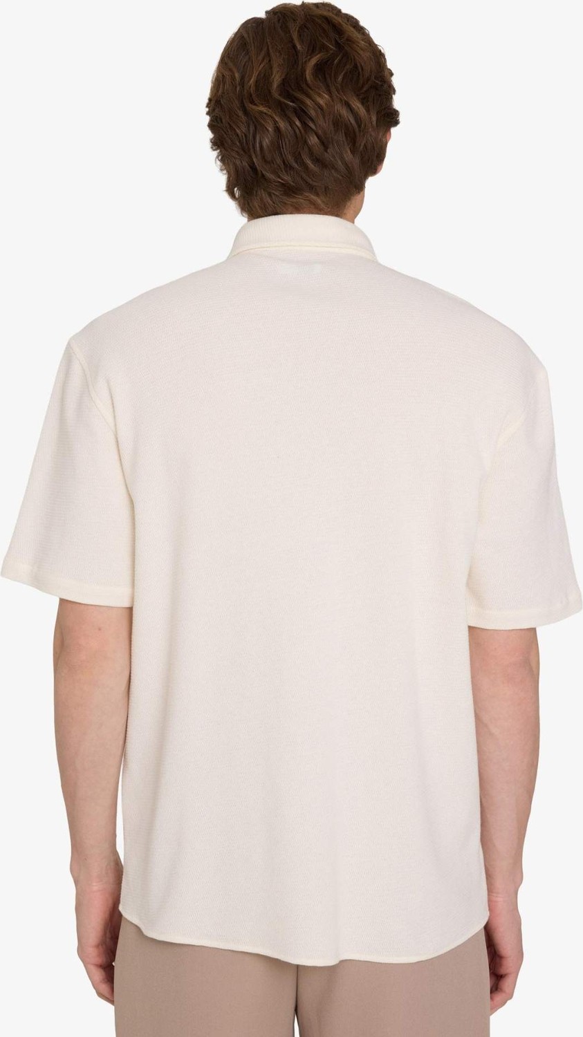 DeFacto %100 Pamuk Regular Fit Polo Yaka Penye Kısa Kollu Gömlek E7727AX26SM görsel 6
